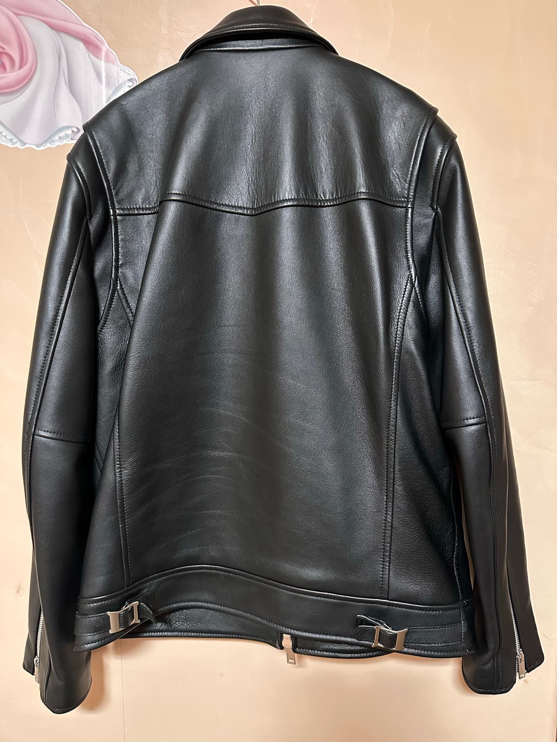 무탠다드 L) 램스킨 싱글 라이더 재킷 [블랙] 상품이미지2