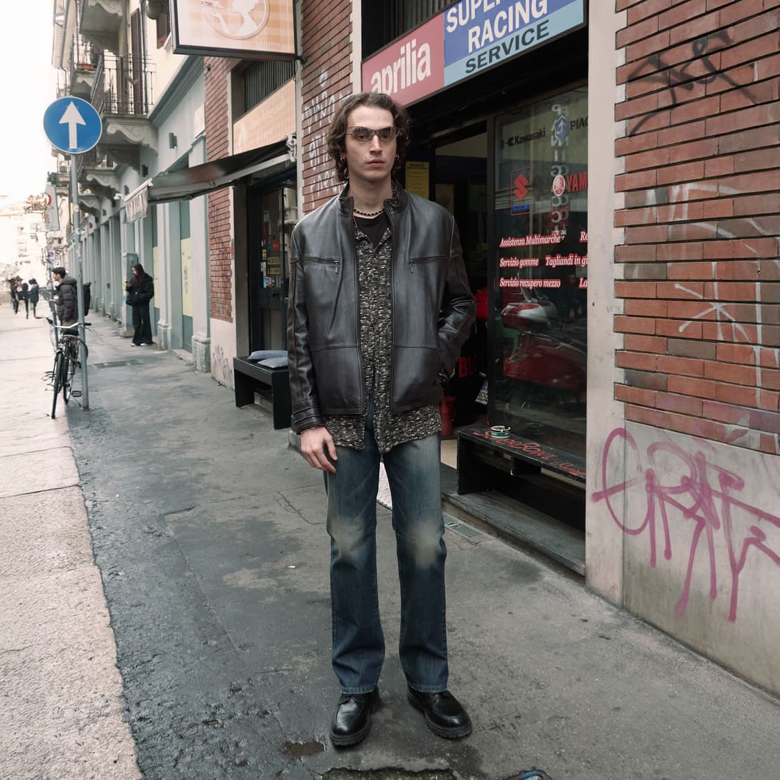 KENZIA 빈티지 레더 가죽 집업 재킷 상품이미지1