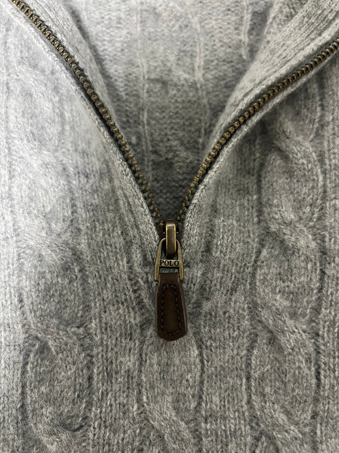 폴로 울 캐시미어 케이블 반집업 L(QR정품) 상품이미지4