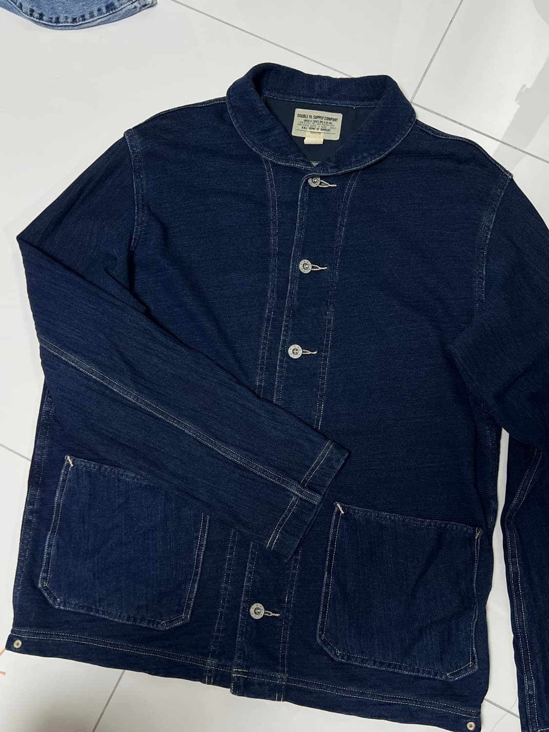 RRL 더블알엘 인디고 프렌치 테리 자켓 M 숄카라 상품이미지5