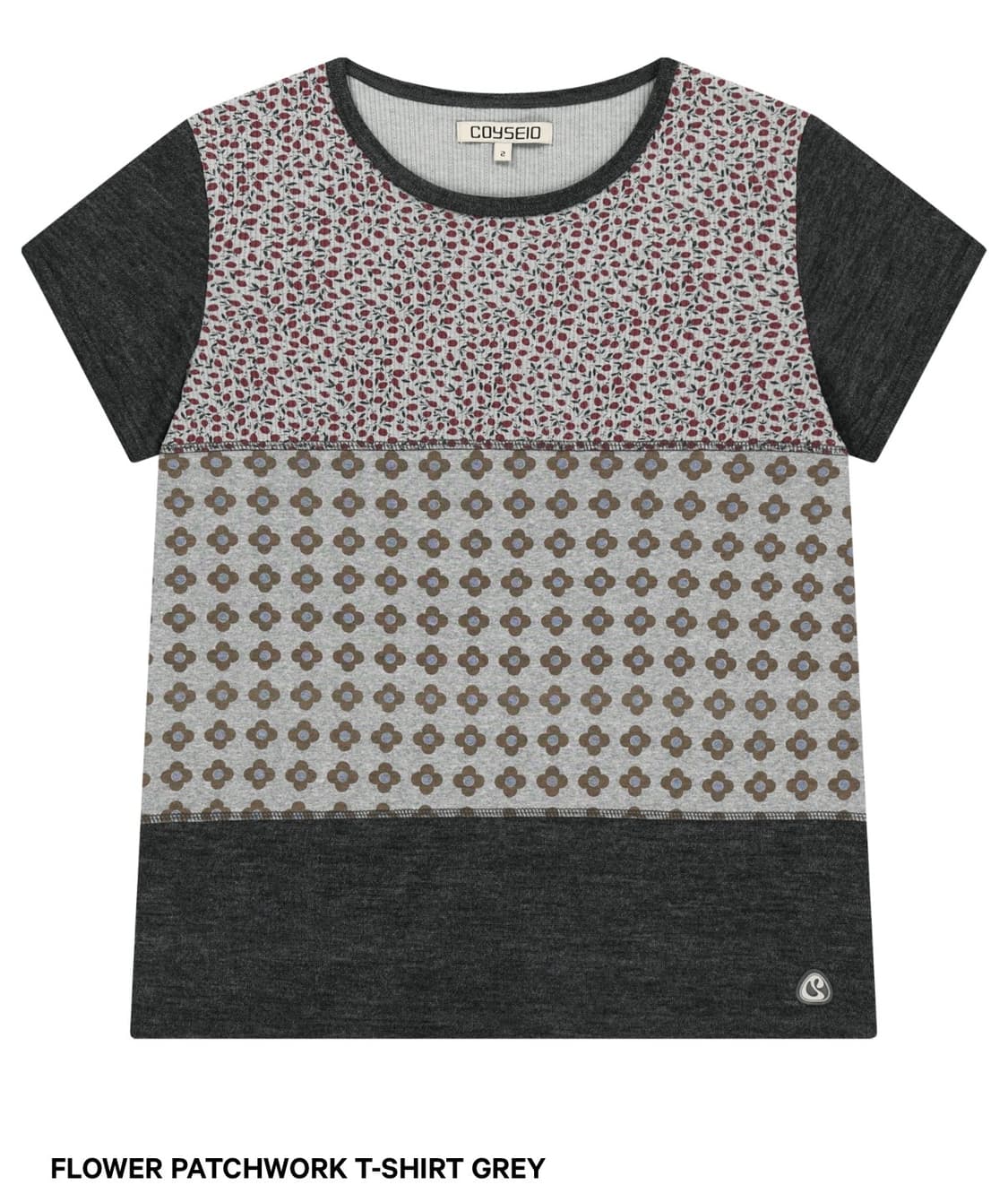 FLOWER PATCHWORK T-SHIRT GREY 상품이미지1