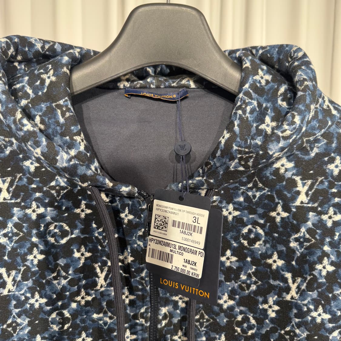 [새상품/2XL] 루이비통 모노그램 집스루 코튼 후드집업 상품이미지3