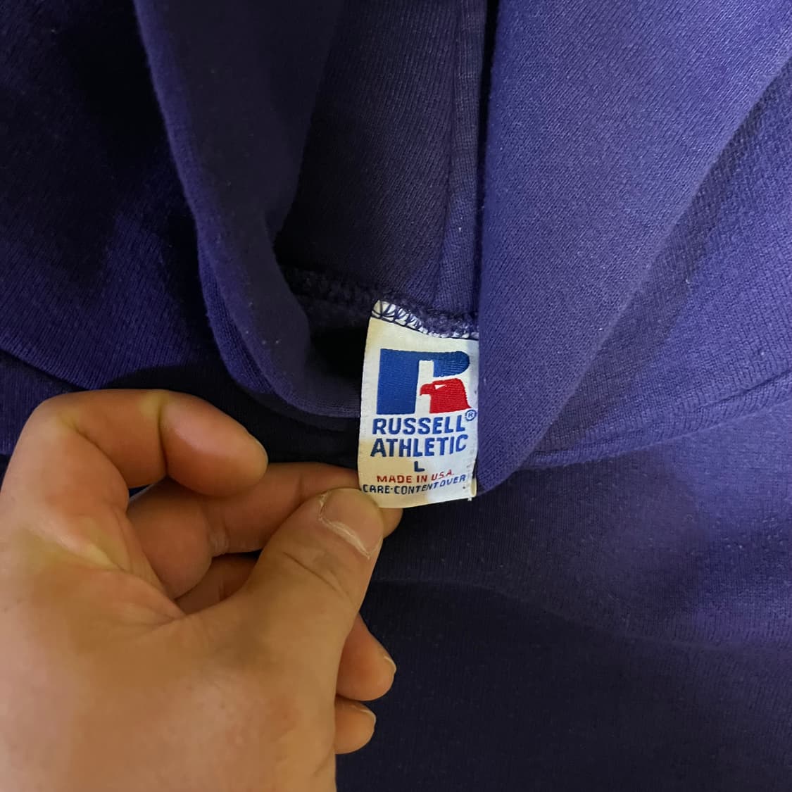 [L] 90s USA 빈티지 러셀 후드 퍼플 상품이미지2