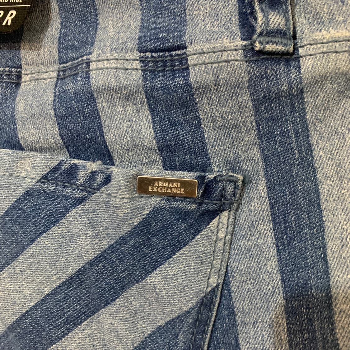 28인치 아르마니익스체인지 스트라이프 스판 스키니 카프리 데님 청바지 상품이미지5
