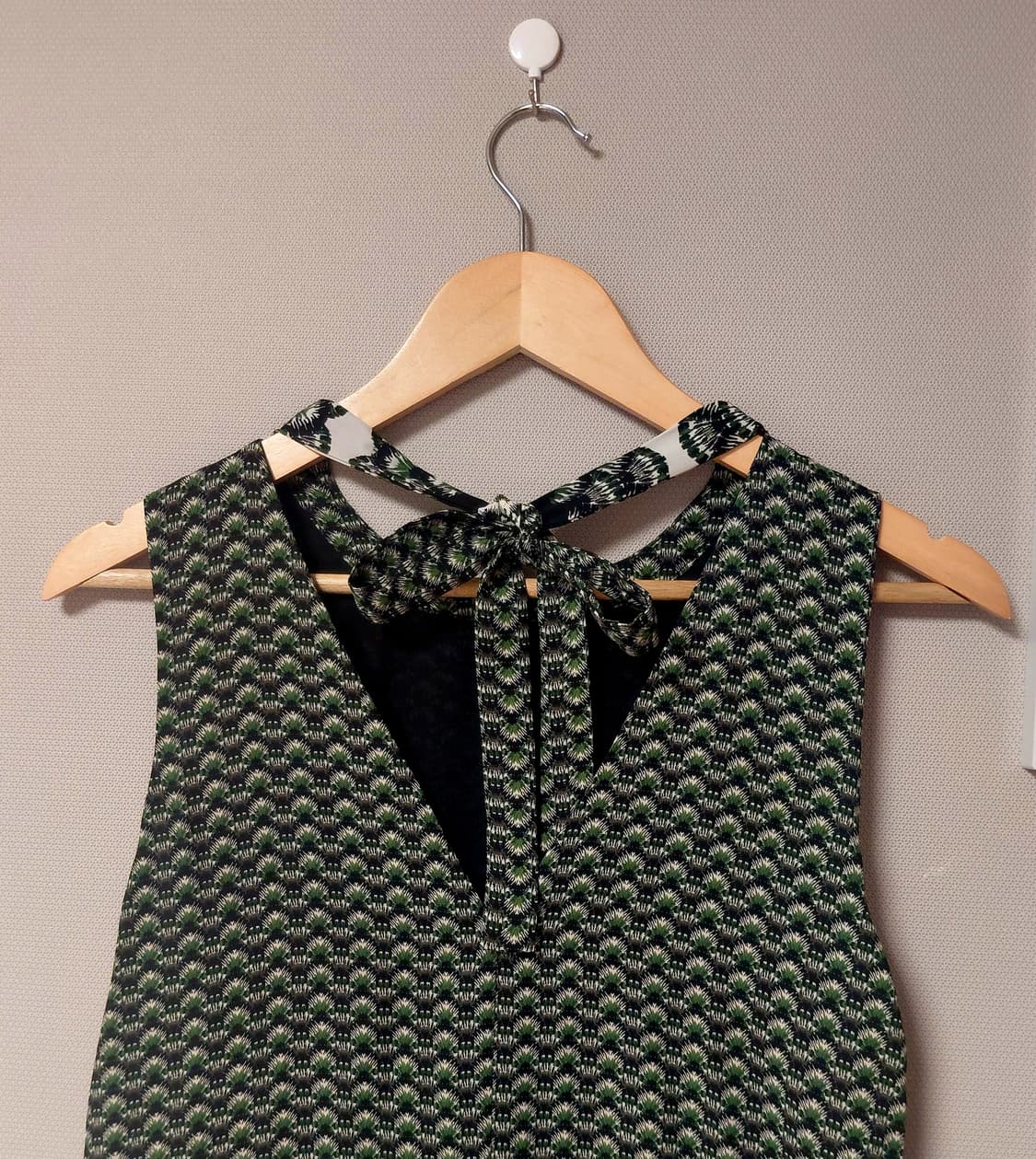 그린 쉘패턴 홀터넥 원피스 상품이미지3