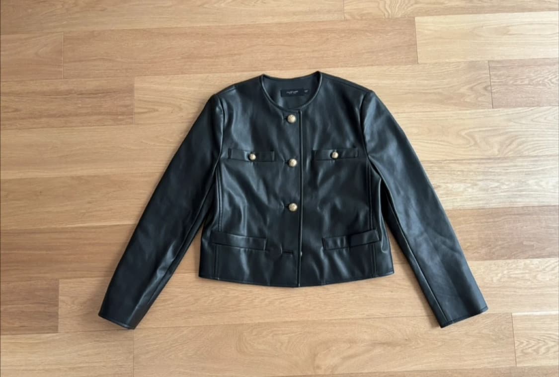 질스튜어트 뉴욕 블랙 레더 자켓 85 상품이미지1