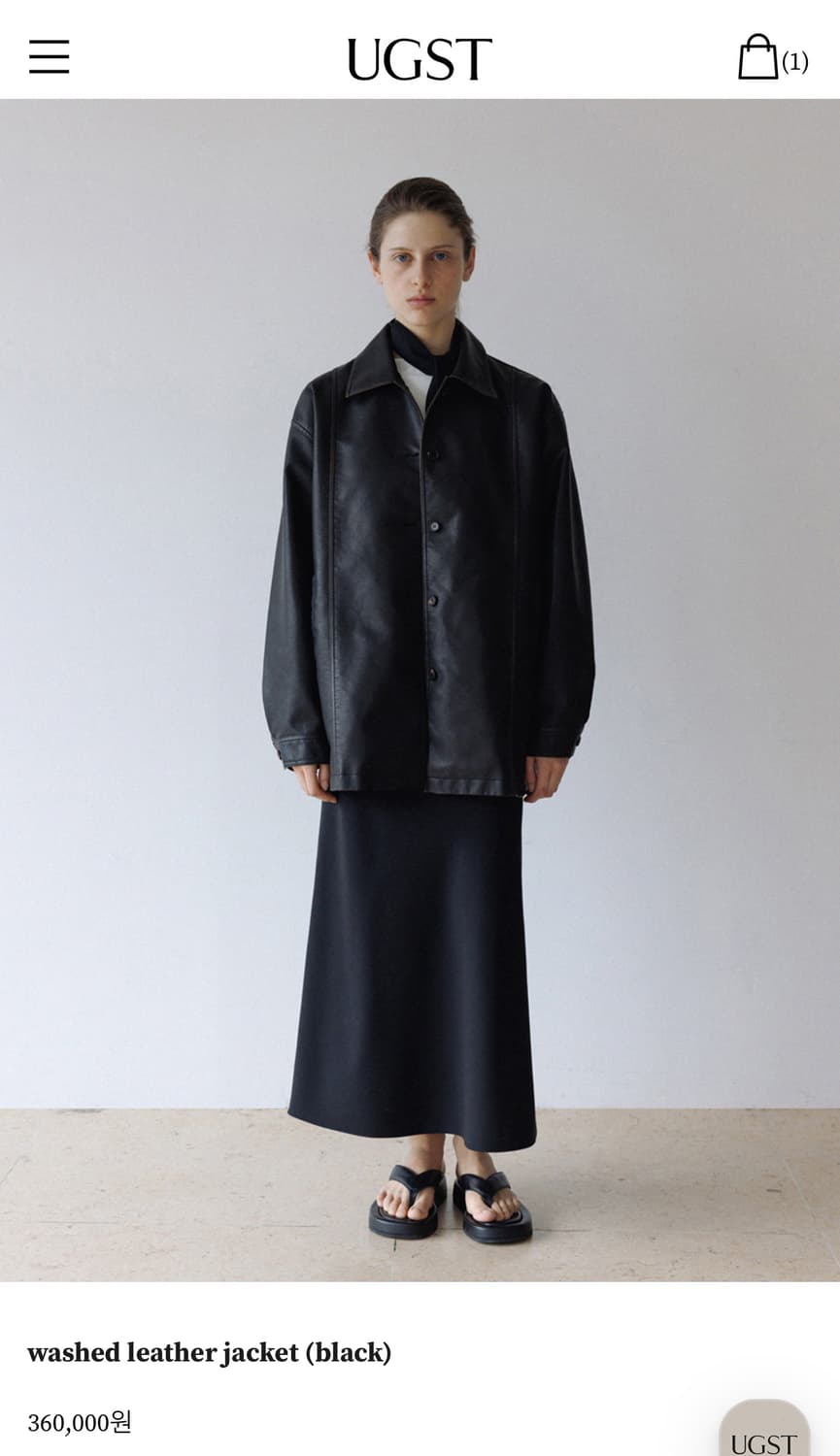 어그스트 ugst washed leather jacket 상품이미지1