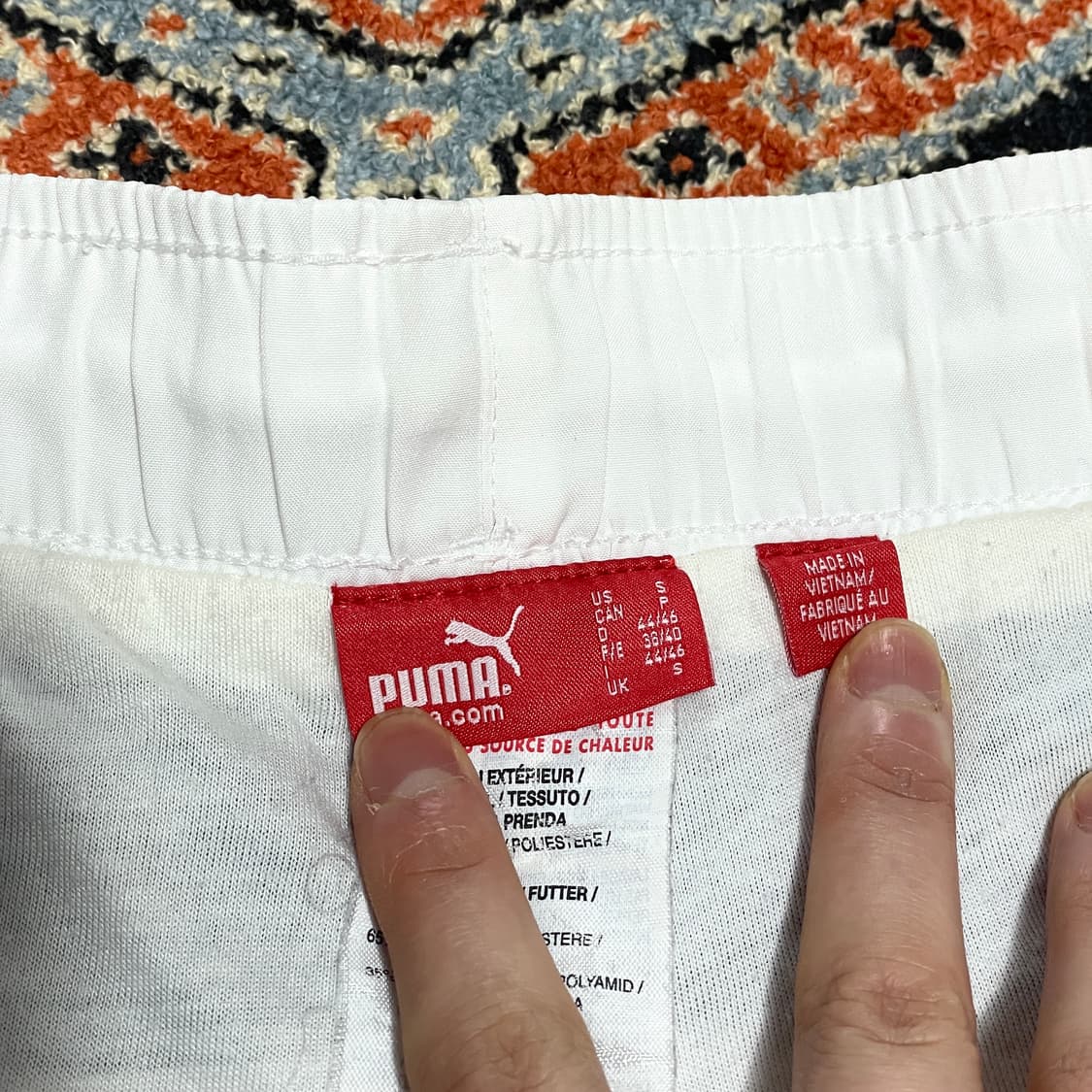 푸마 화이트 트레이닝 팬츠 츄니링 UKS 상품이미지3