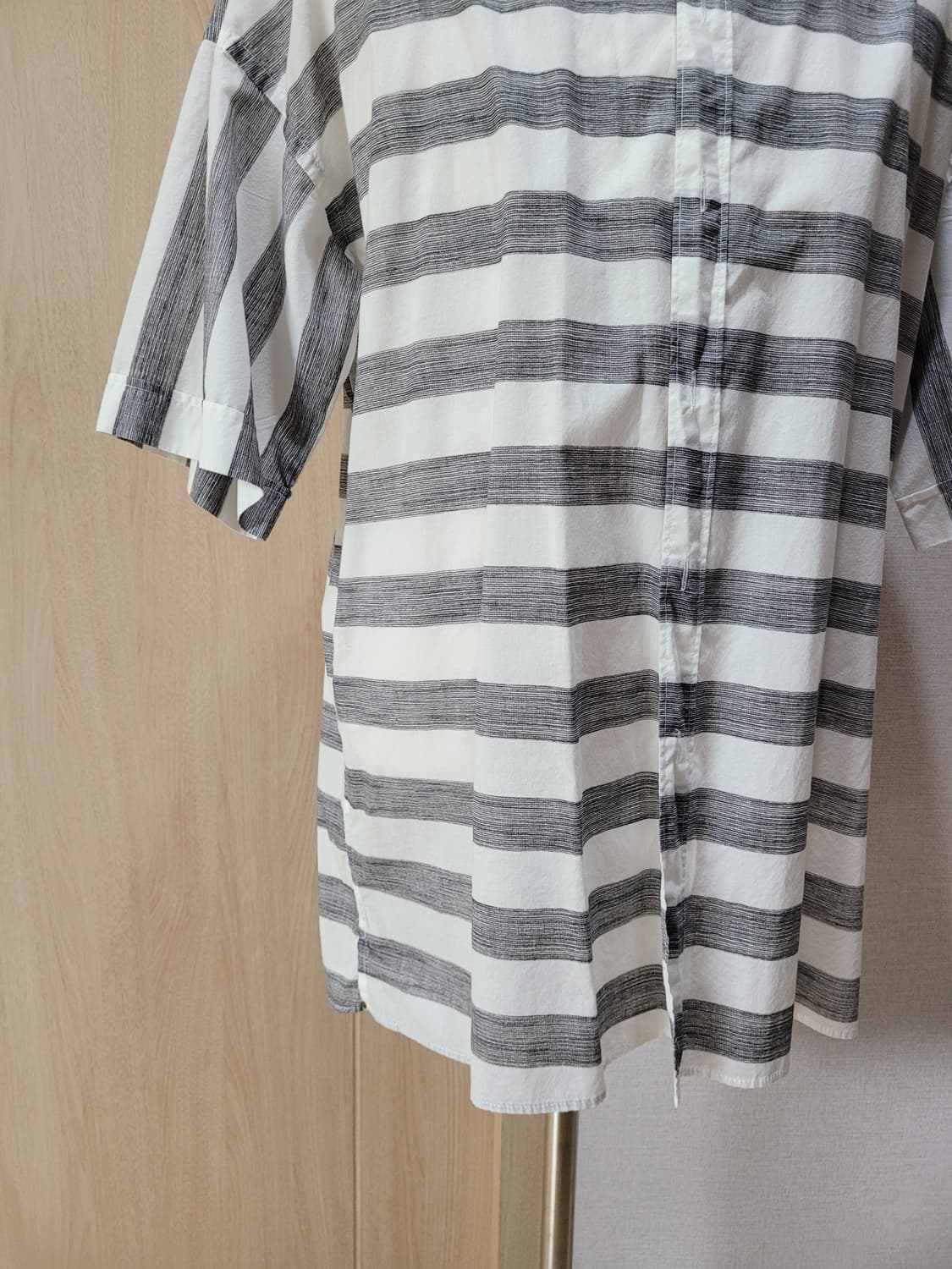 자라맨 ZARAMAN 스트라이프 반팔셔츠 120 화이트 상품이미지4