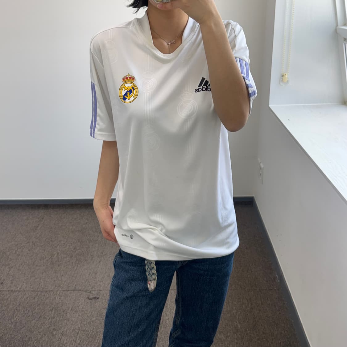 Adidas 아디다스 레알마드리드 화이트 트랙탑 반팔 상품이미지1