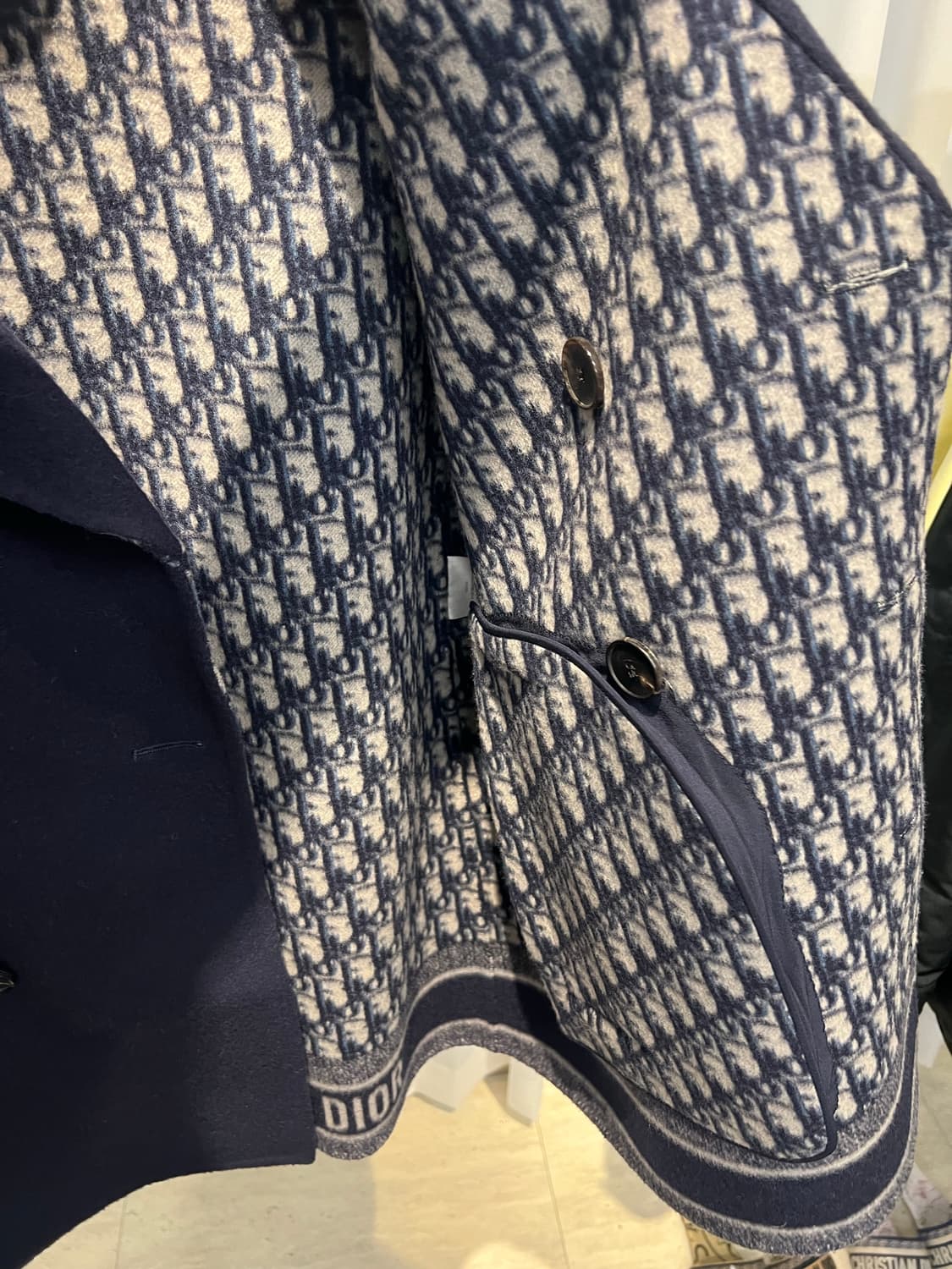 (36) 디올 오블리크 케이프 이펙트 네이비 블루 피코트 여성 상품이미지8