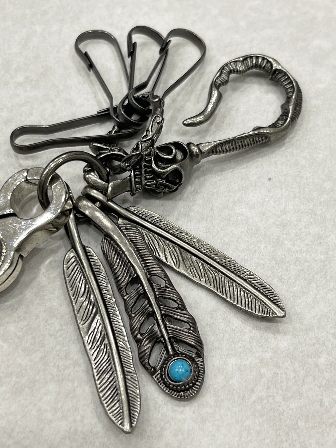 빈티지 스컬 페더 키링세트 상품이미지3