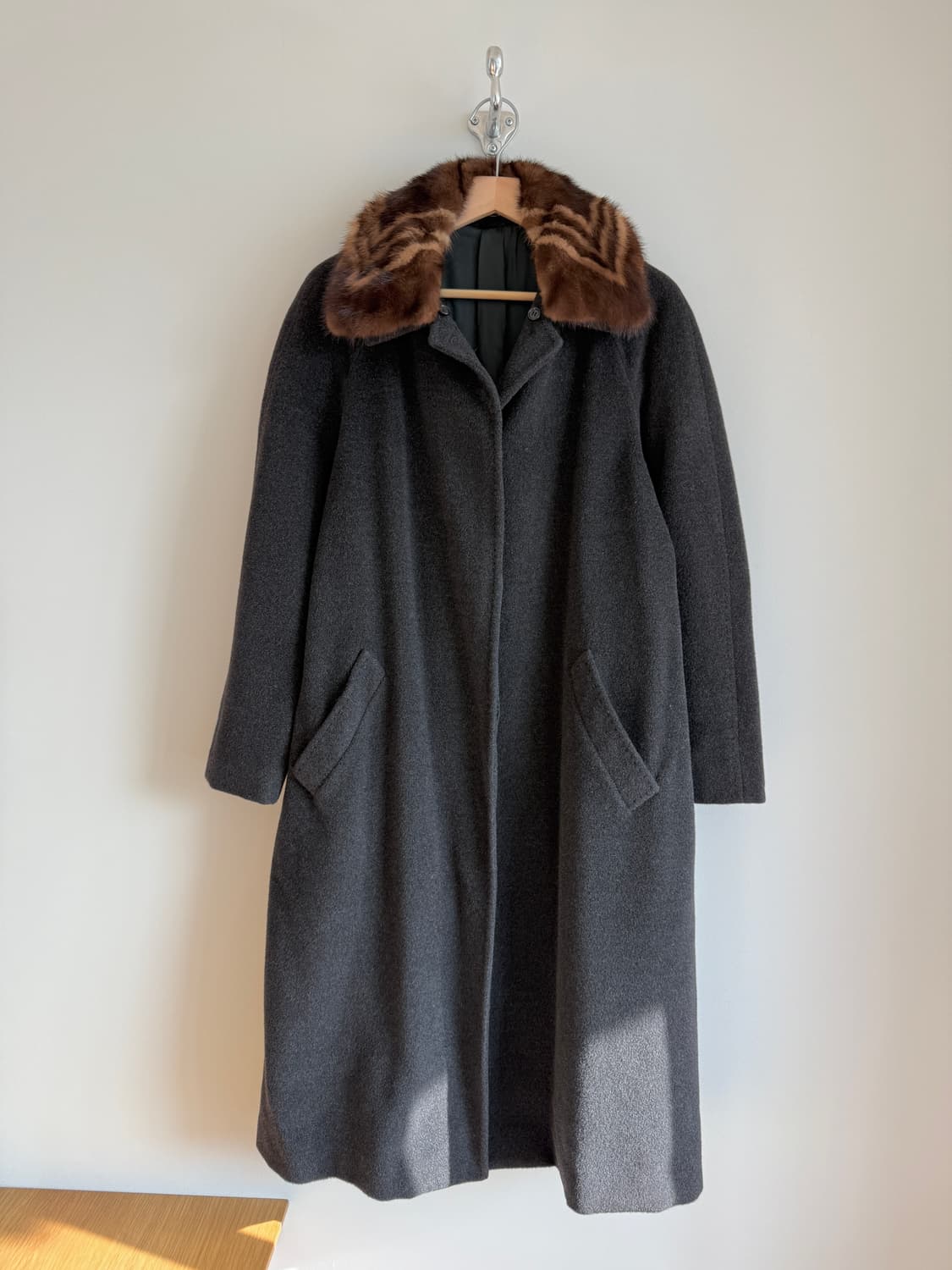 마리아니(MARIANI) 울 롱 코트(울마크, 모피 퍼 탈부착 가능) 상품이미지1