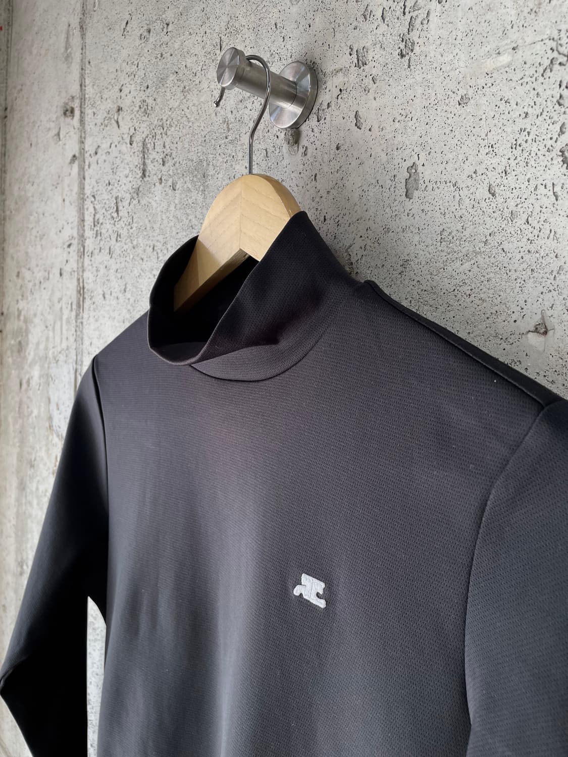 00s Courreges 꾸레쥬 로고 패치 하이넥 탑 상품이미지6