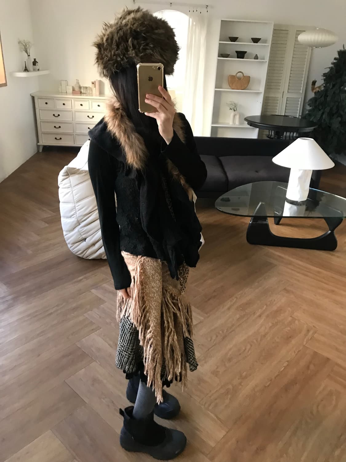 vintage fur vest 상품이미지4