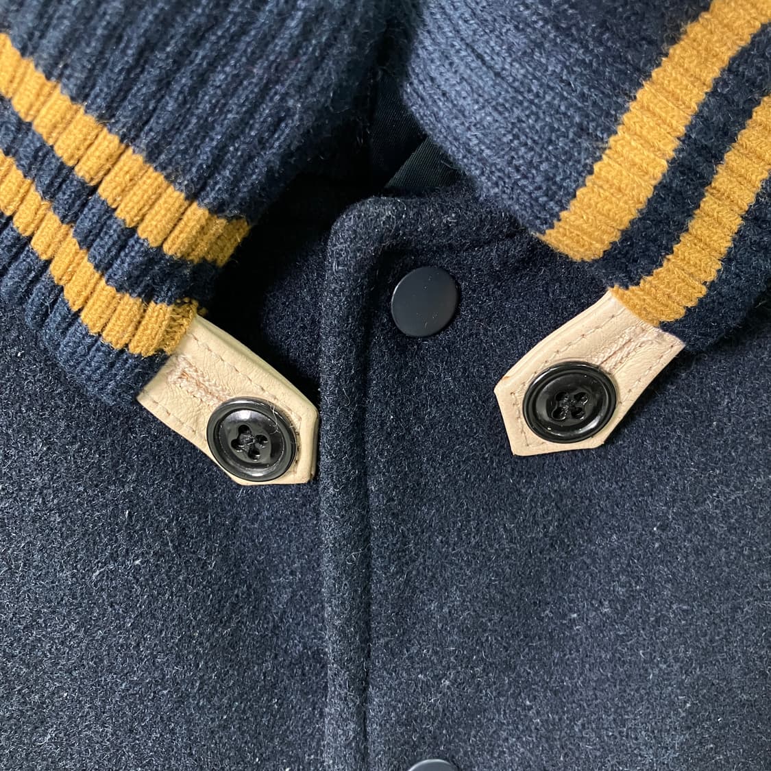 Beams 빔즈 레더패치 바시티 자켓 M 상품이미지6