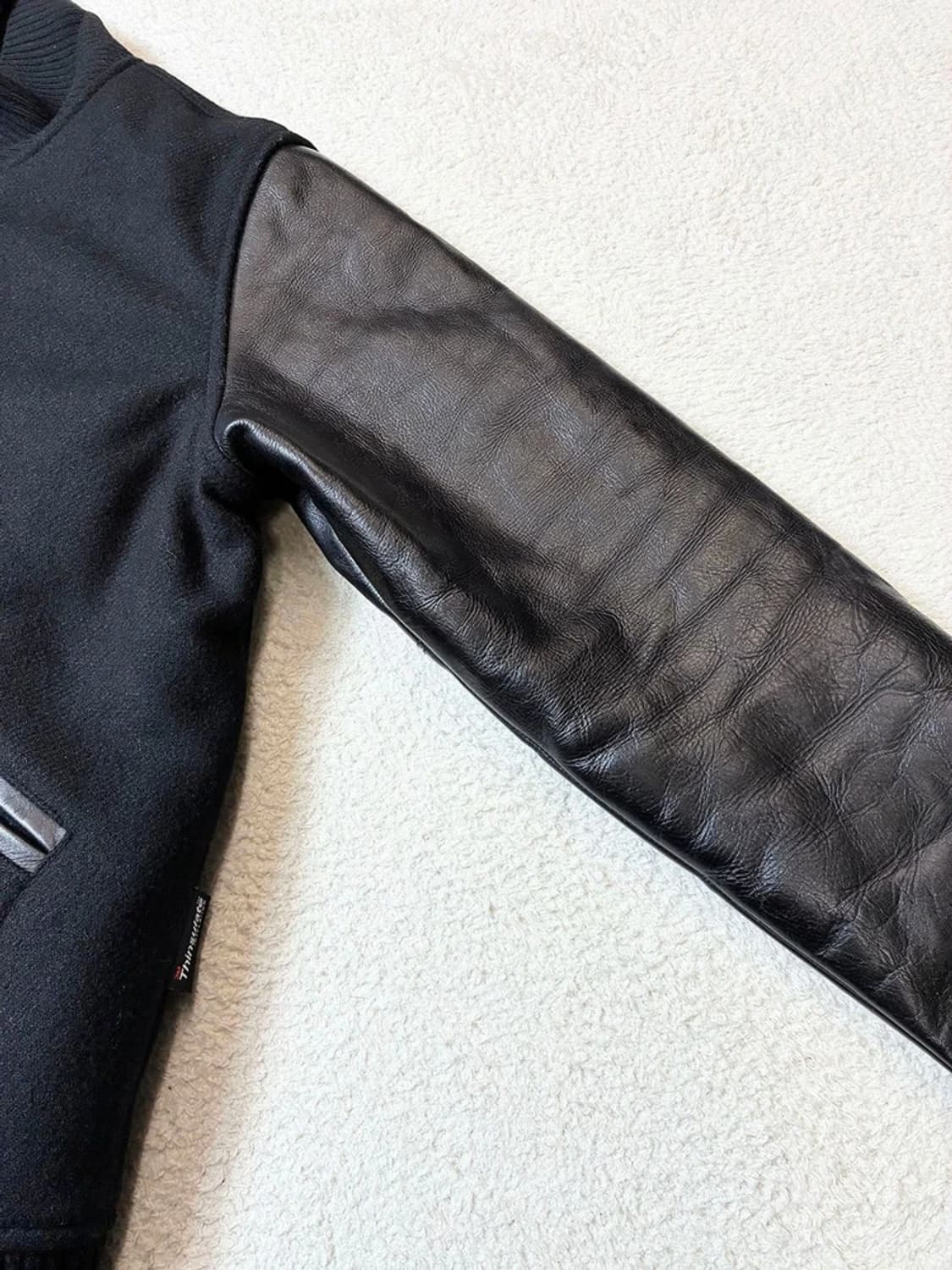 에스피오나지 신슐레이트 울 소가죽 배색 바시티 자켓 PN6949 상품이미지6