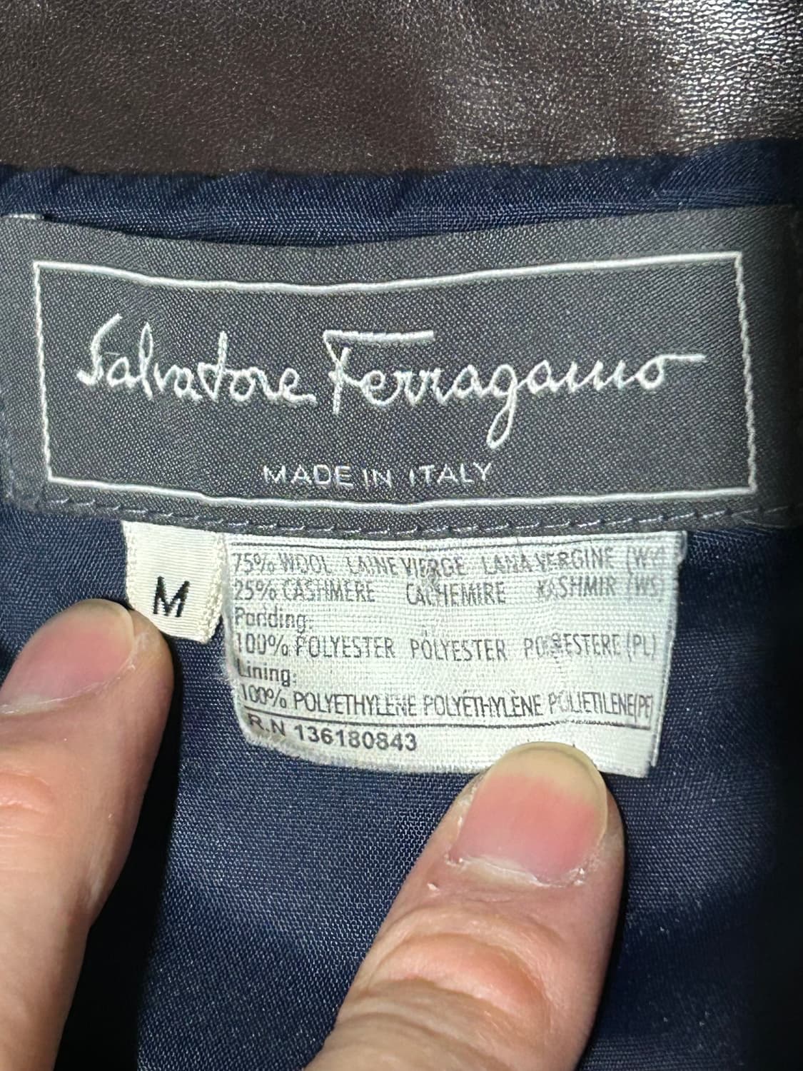 빈티지 살바토레 페라가모 코트 (레더 카라 디테일) 상품이미지4