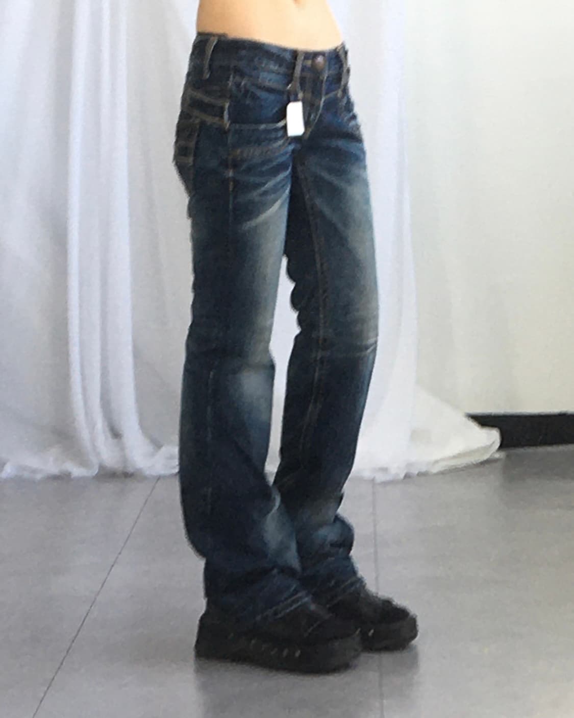 Back lettering point denim pants 상품이미지10