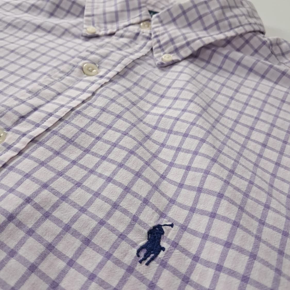 CK236 XL 폴로 00s 라벤더퍼플 멀티 스몰체크 반팔 셔츠 남방 상품이미지4
