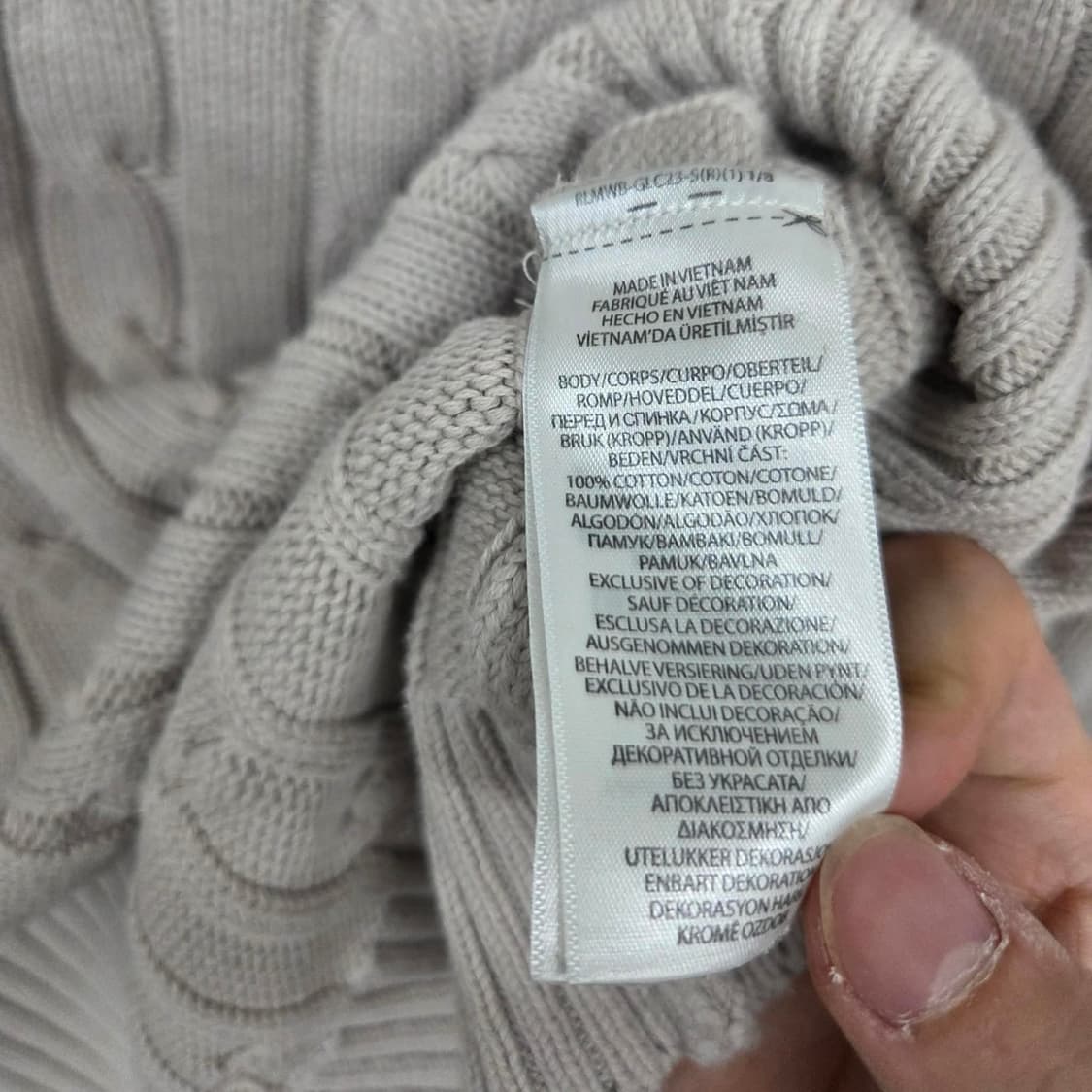 폴로 랄프로렌 연그레이 케이블 걸즈 브이넥 코튼 니트(L) 상품이미지8