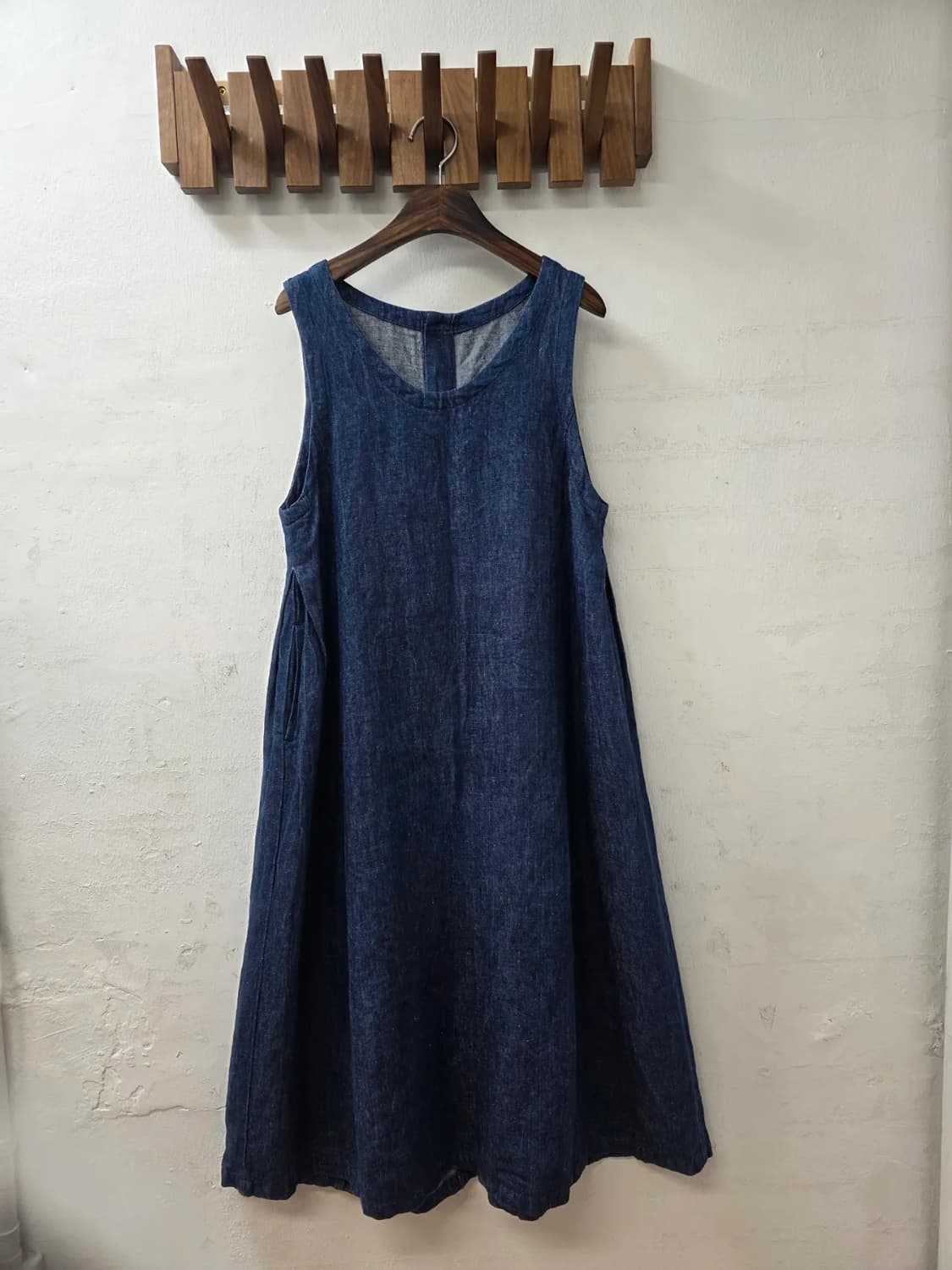 일본빈티지 데님색상린넨원피스 상품이미지1