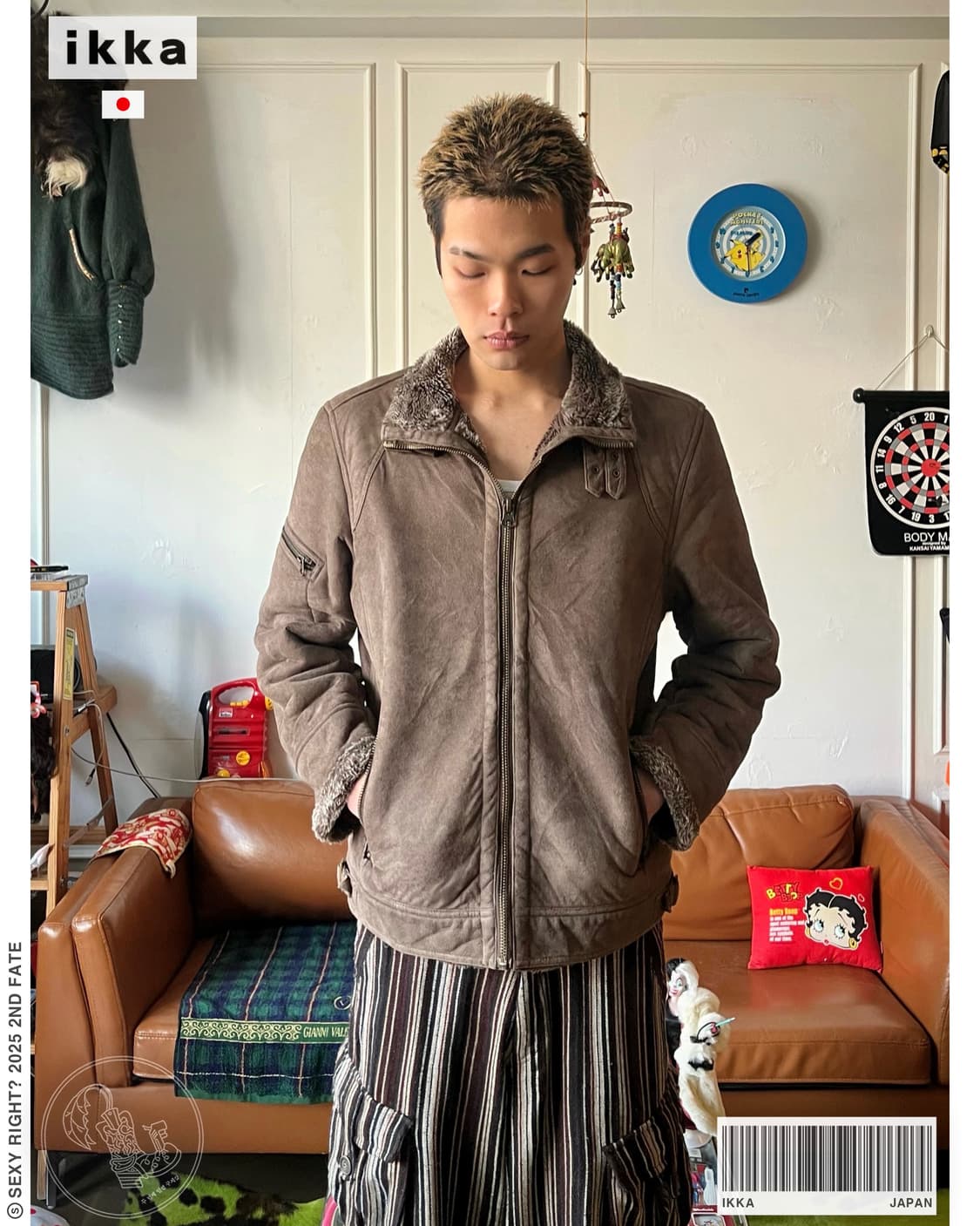 IKKA Japan Leather Fur Trucker Jacket 상품이미지1