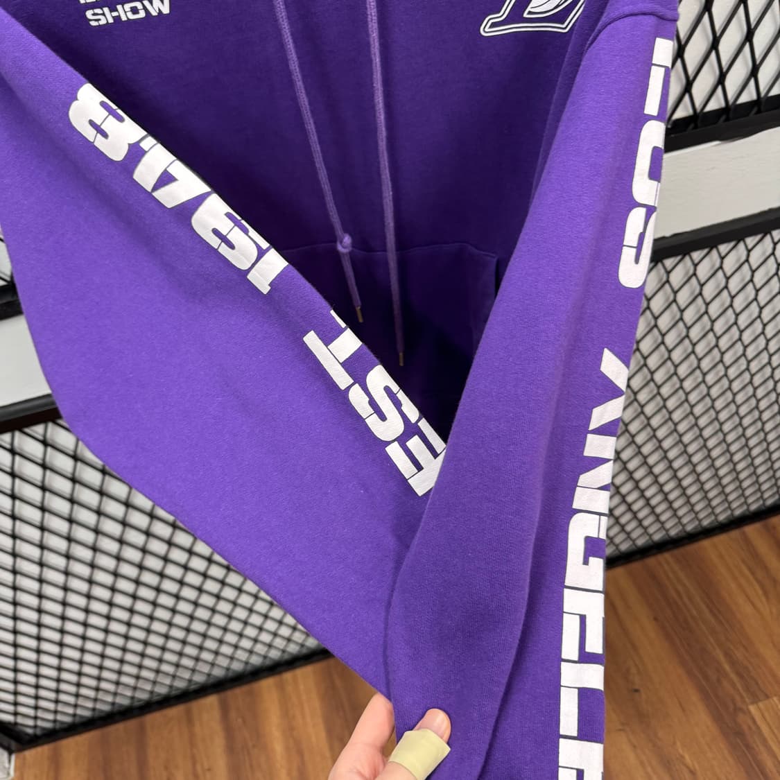 NBA X 레이커스 스웻셔츠 후드 레이크 쇼 레터링 디테일 퍼플 상품이미지6