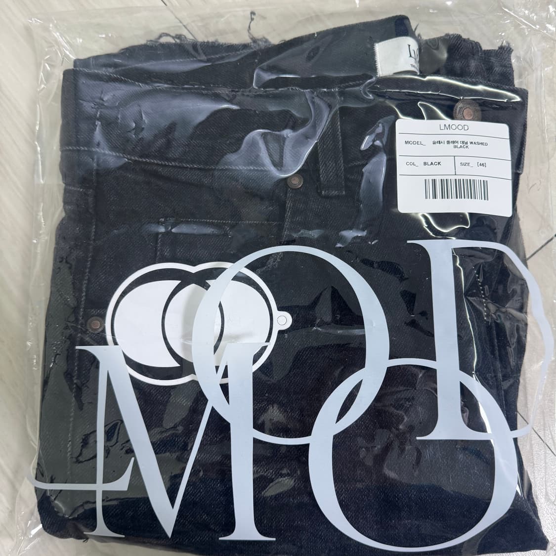 슬래시 플레어 데님 워시드 블랙 46 상품이미지2