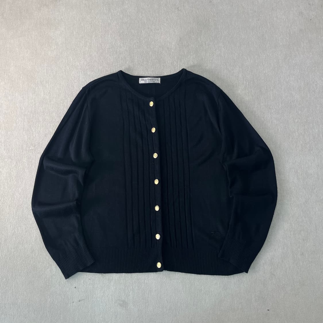 W 100 버버리 기마로고 퓨어울 황동 버튼 가디건  상품이미지1