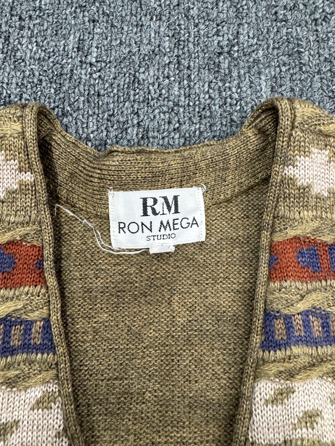 M)Ron Mega 빈티지 패턴 니트 베스트 조끼 상품이미지3