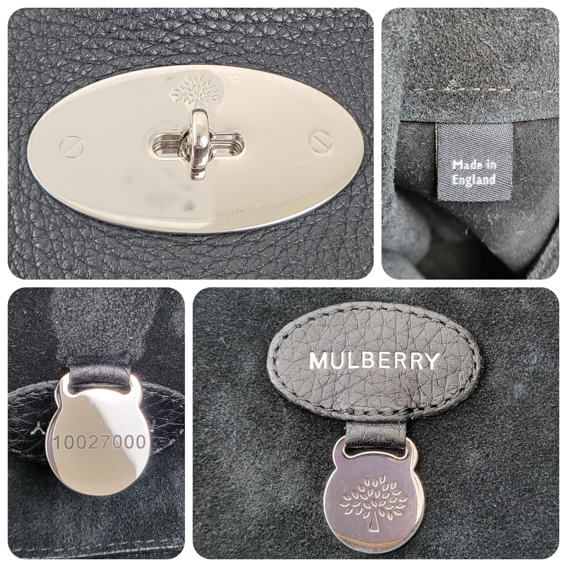 정품 멀버리 베이스워터 클래식 페블가죽 블랙 한정판 상품이미지8