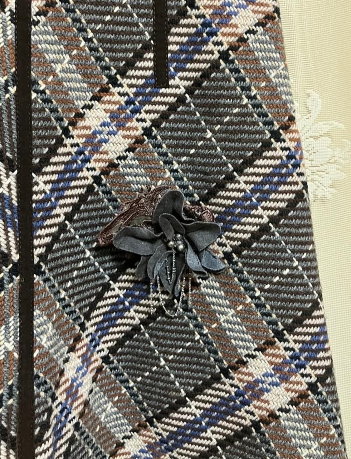 빈티지 TOMBOY 모 체크 스커트 상품이미지4