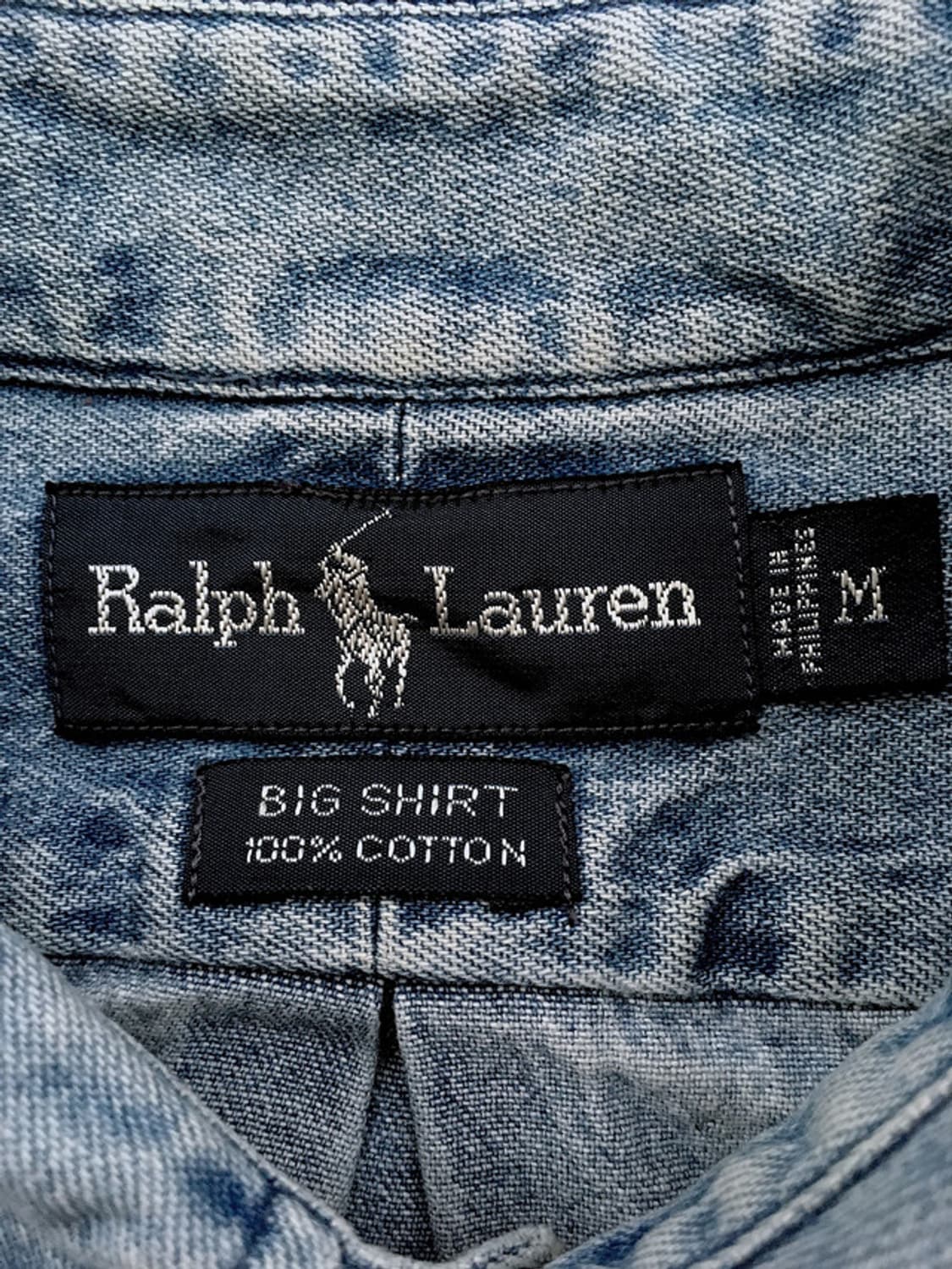 90s heavy-weight washed denim bigshirts 상품이미지2