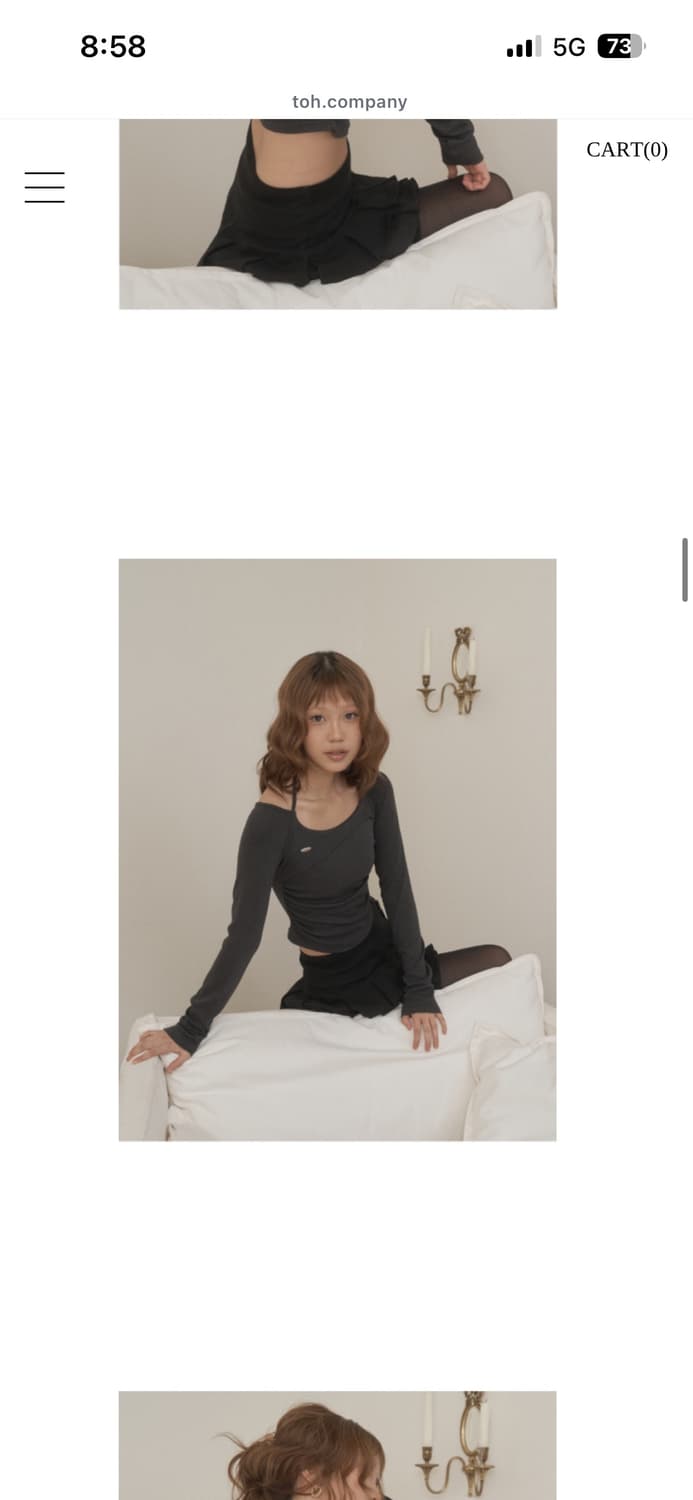 티오에이치 toh 로잘린 탑 차콜 새거 팝니다 상품이미지3