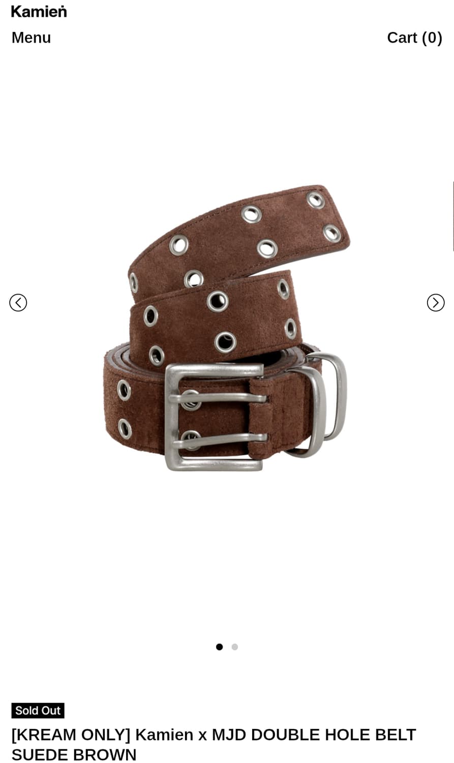 kamienxmjd double hole belt suede brown 상품이미지1