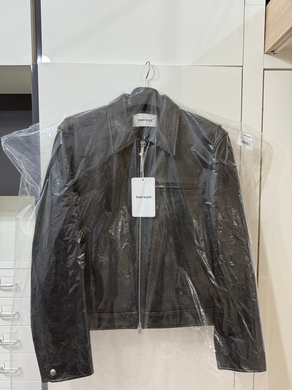 토니웩 25FW CHEST ZIP 레더 자켓 L사이즈 블랙 상품이미지3