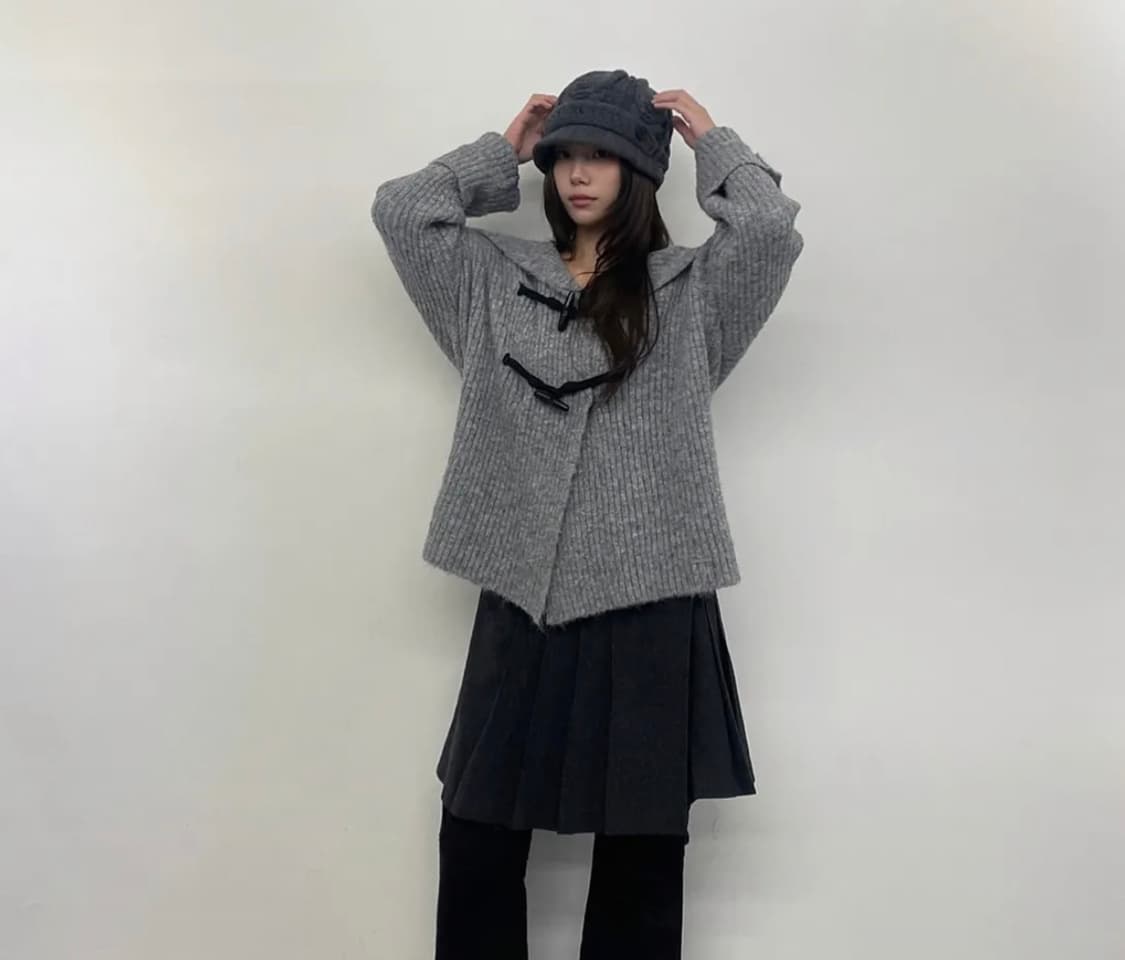 MISEKI SEOUL CABLE KNIT BERET GREY 상품이미지2