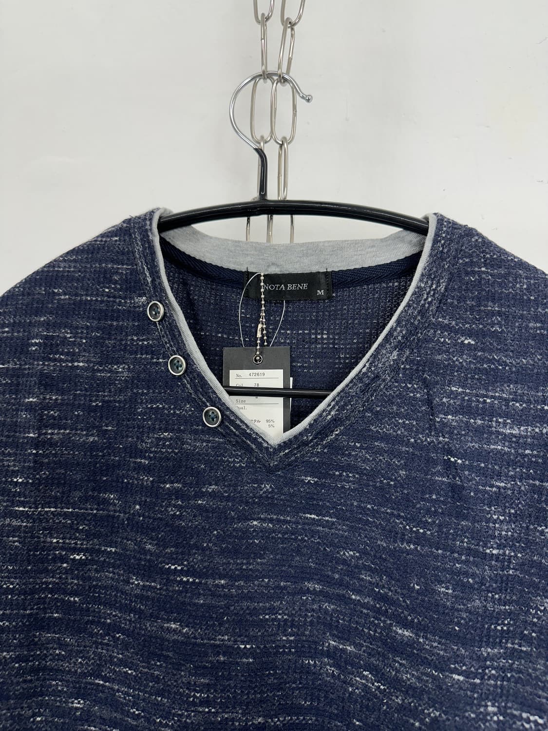 Japanese Vintage Button Detail Knit Tee  상품이미지2