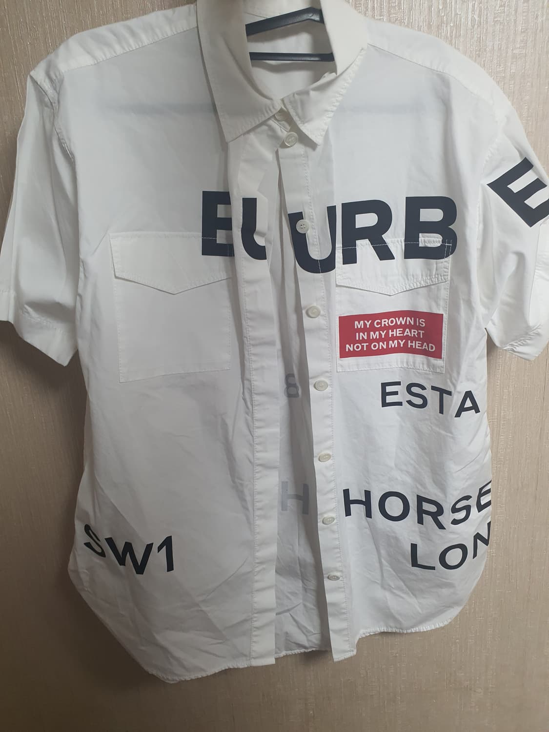 버버리 오버핏 프린트 셔츠 36사이즈(l사이즈정도) 상품이미지1