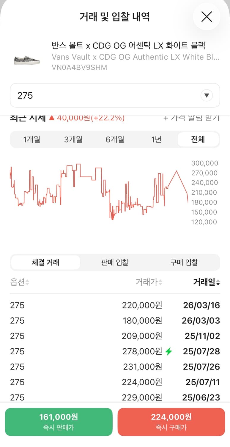 반스 x cdg꼼데라르송 어센틱 og 275 상품이미지7