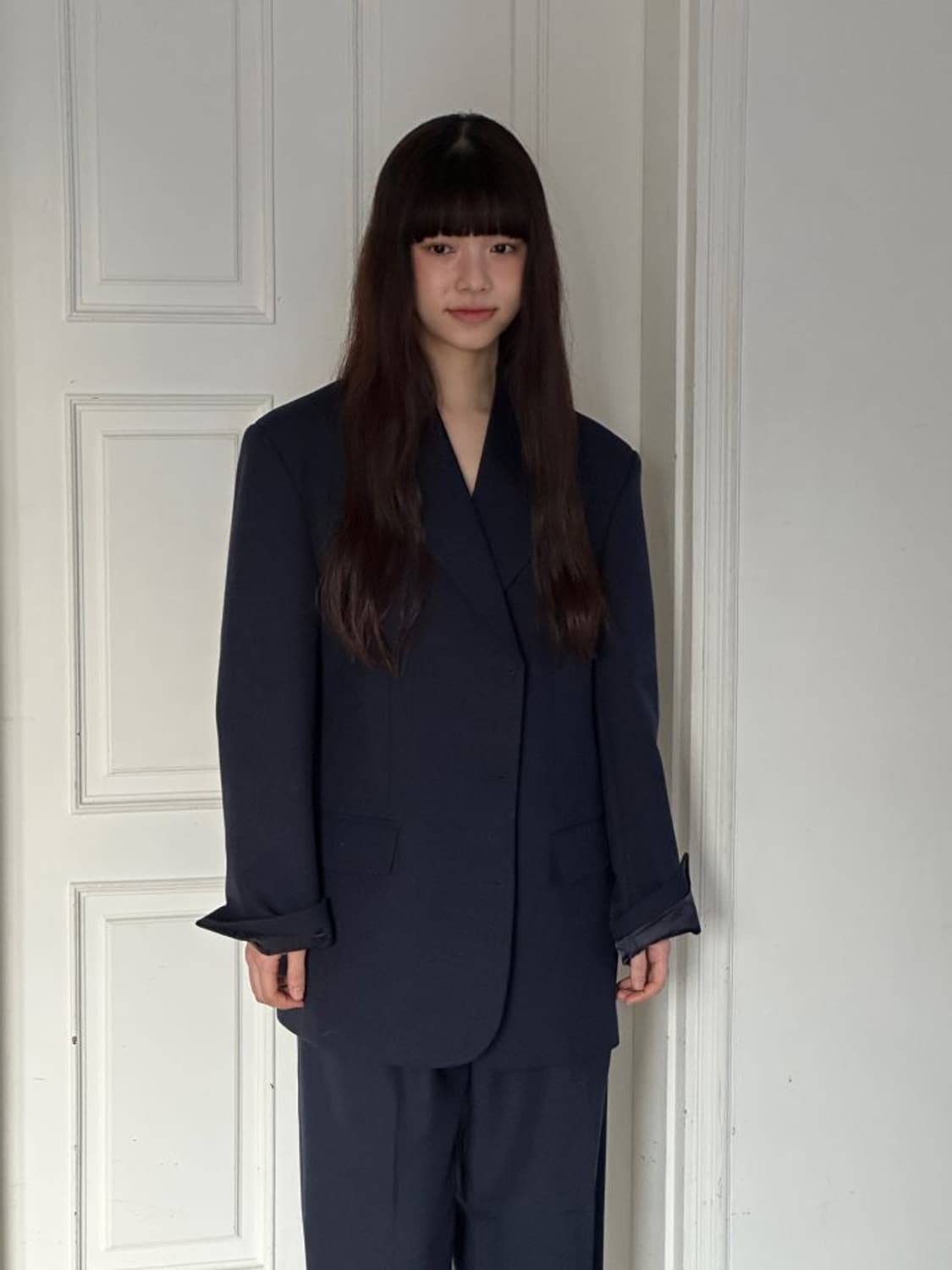 르버터LeButter 모멘토 울 오버자켓 네이비 새상품 상품이미지2