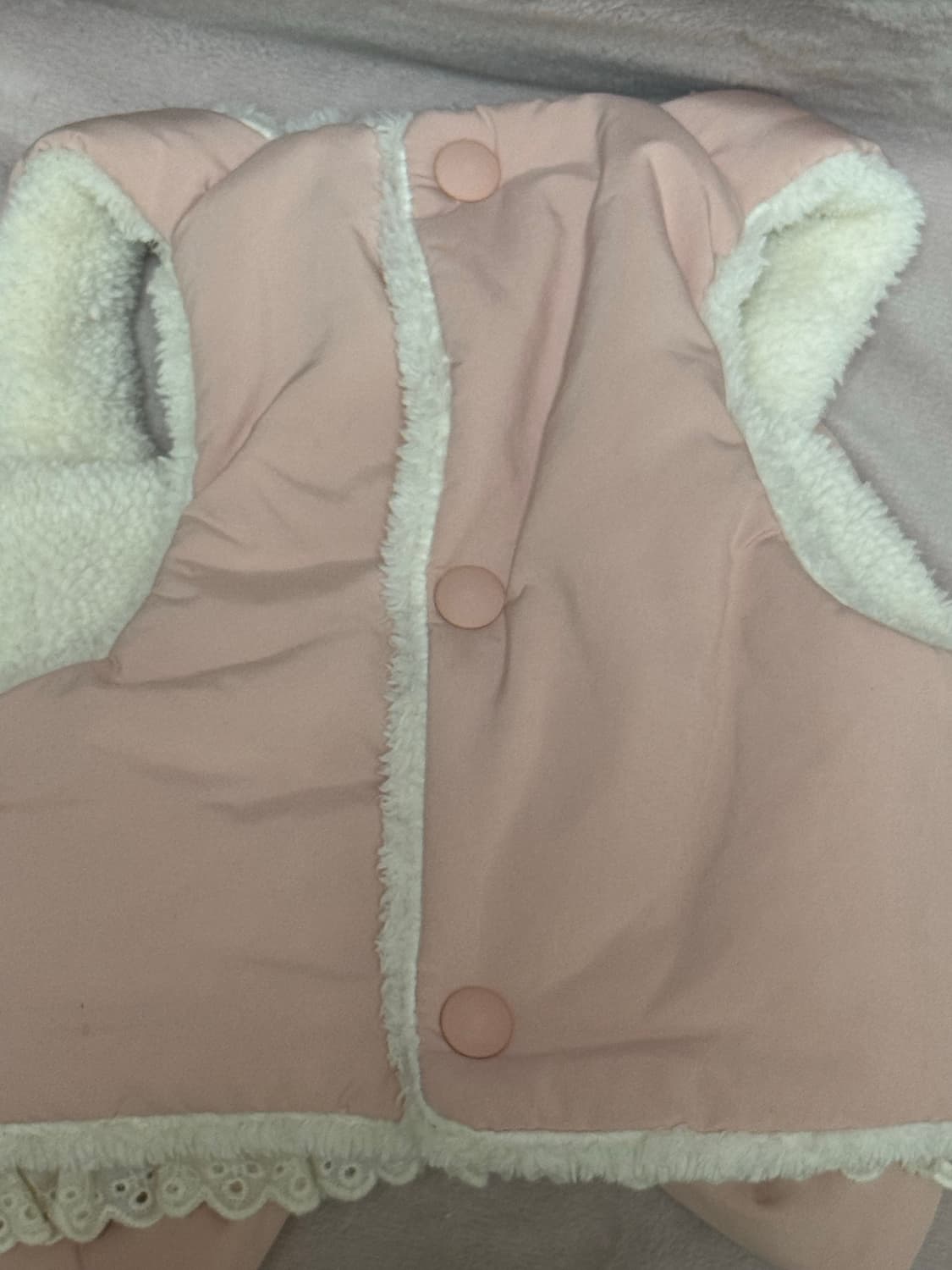 리본 핑크 강아지 패딩 상품이미지2