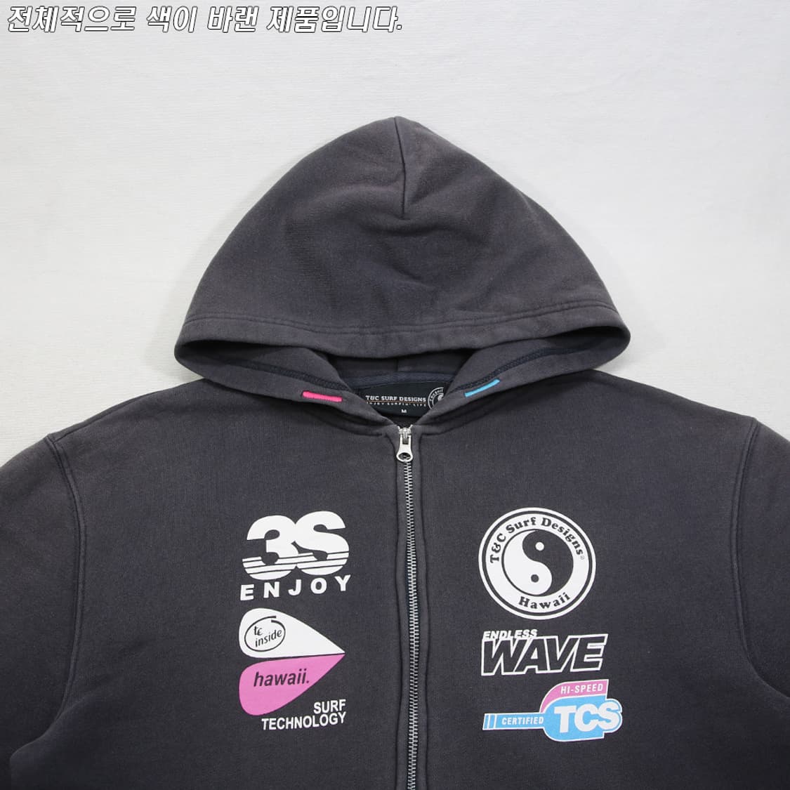 (착용컷) T&C SURF DESIGNS 프린팅 후드 집업 (남성용 M) 상품이미지4