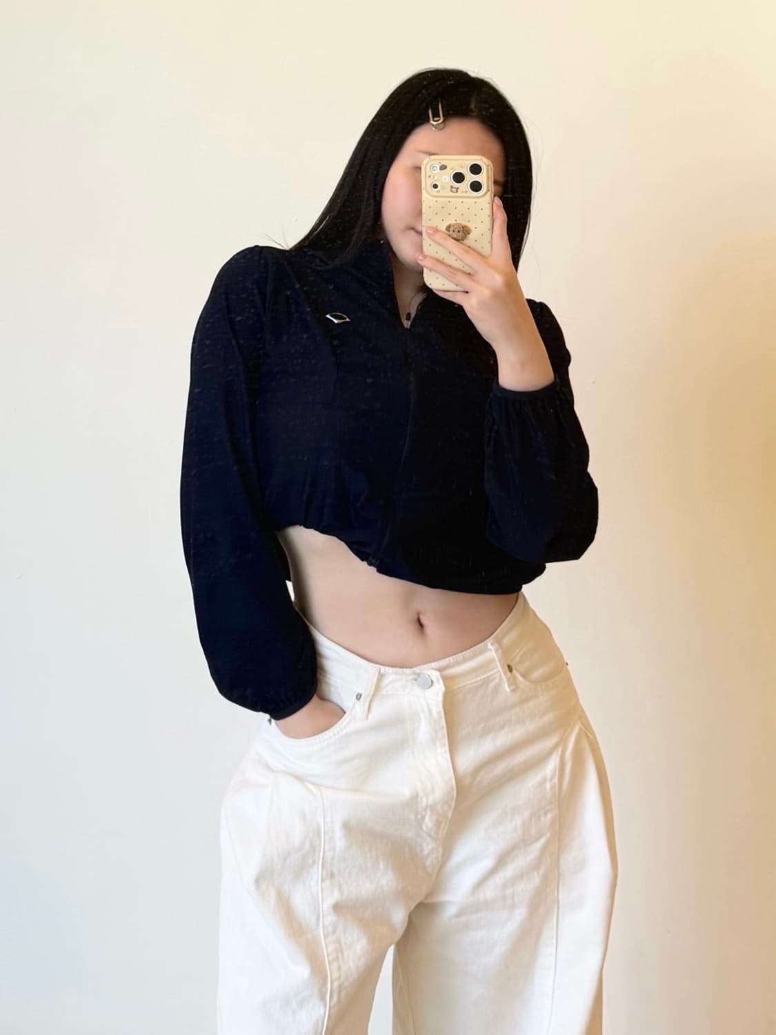 미스치프(MISCHIEF) 후드와플집업 네이비 M 상품이미지1