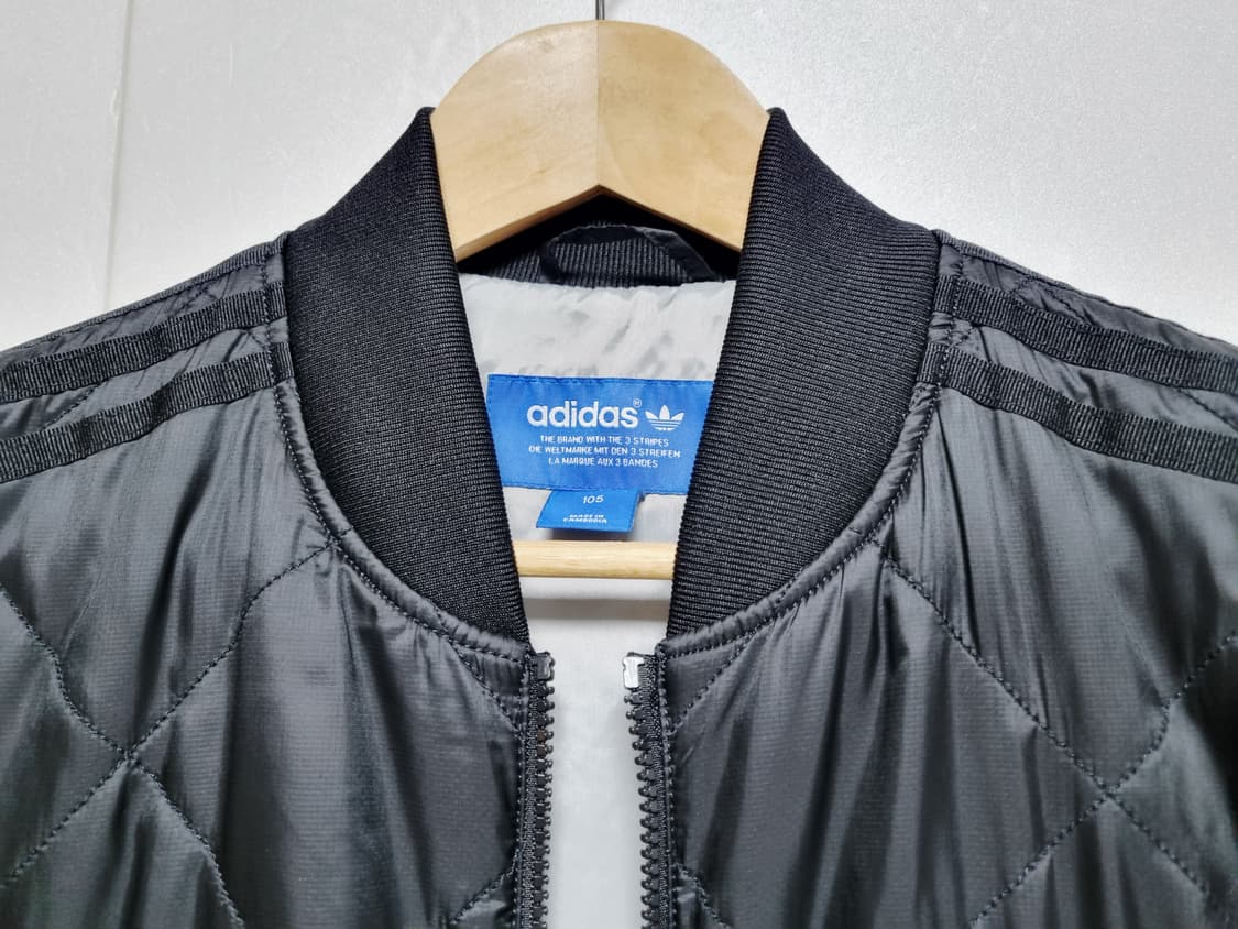 남성 아디다스 OG 불꽃 트레포일 퀼팅 슈퍼스타 봄버 점퍼 자켓 패딩 상품이미지2