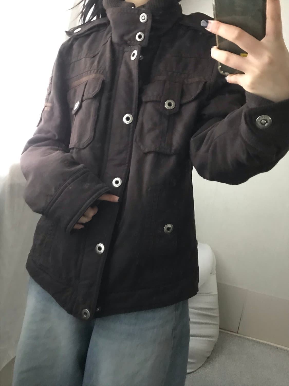 빈티지 브라운 포켓디테일 자켓 상품이미지1