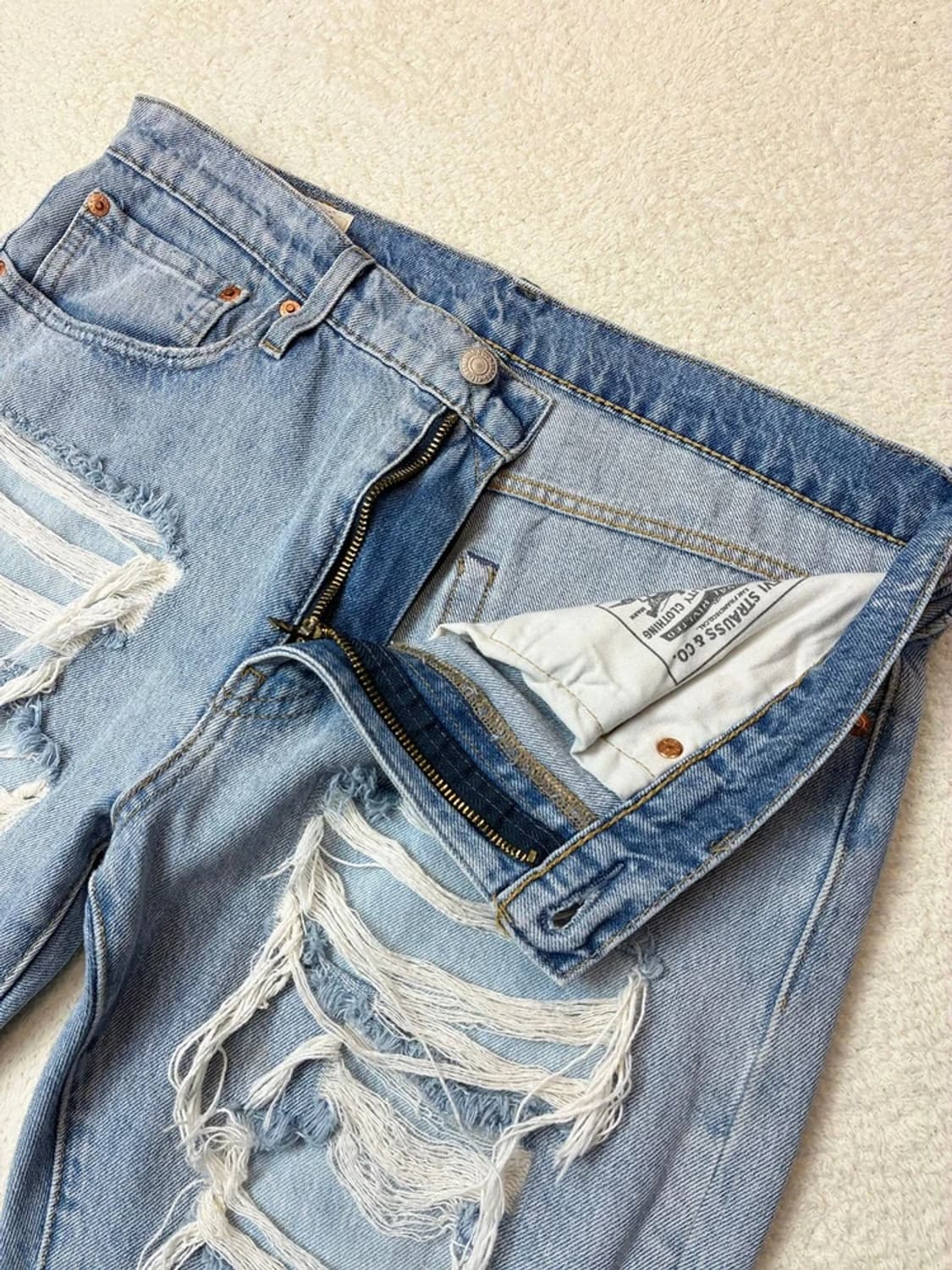 리바이스 하이볼 데미지드 데님 팬츠 PN5917 상품이미지3