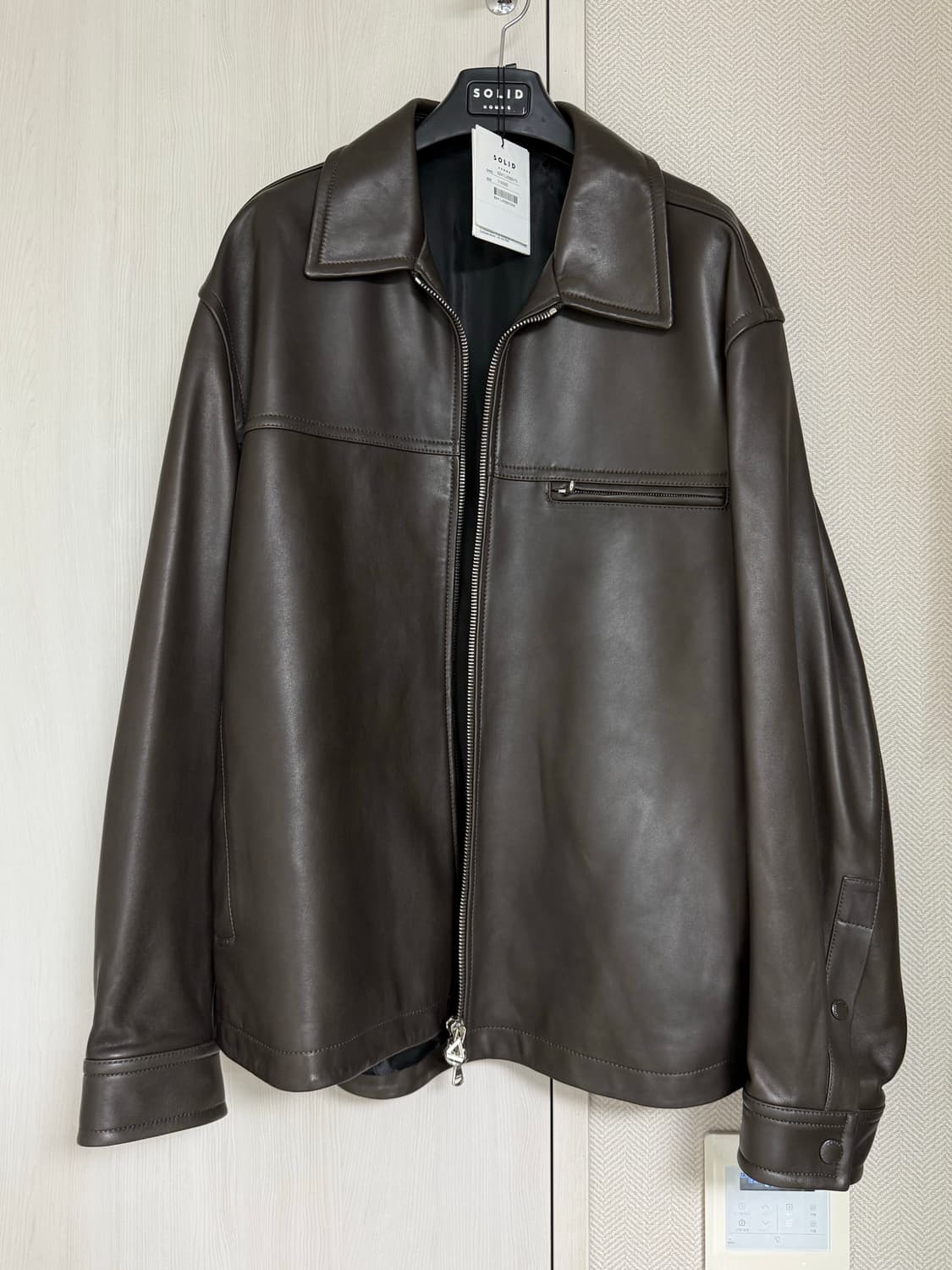 (52) 24ss 솔리드옴므 램스킨 레더 자켓 브라운 상품이미지1