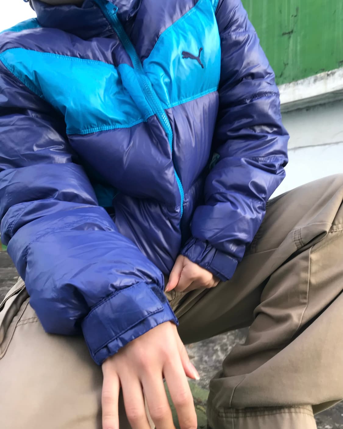 퓨마 블루 투톤 패딩 상품이미지2